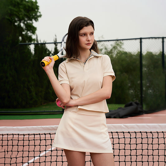 False Two-piece Open Collar Polo